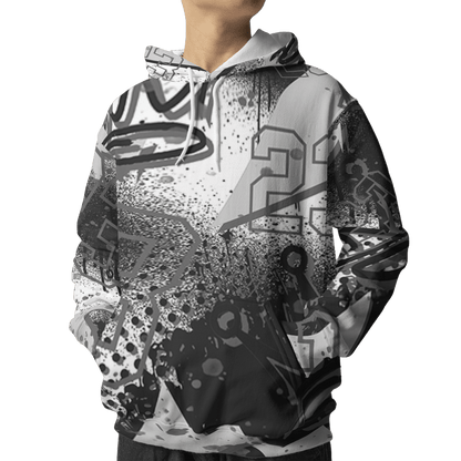 Retro High OG Black White 1s Hoodie Match 23 King 3D All-Over Print Zigzag - NastyJamz