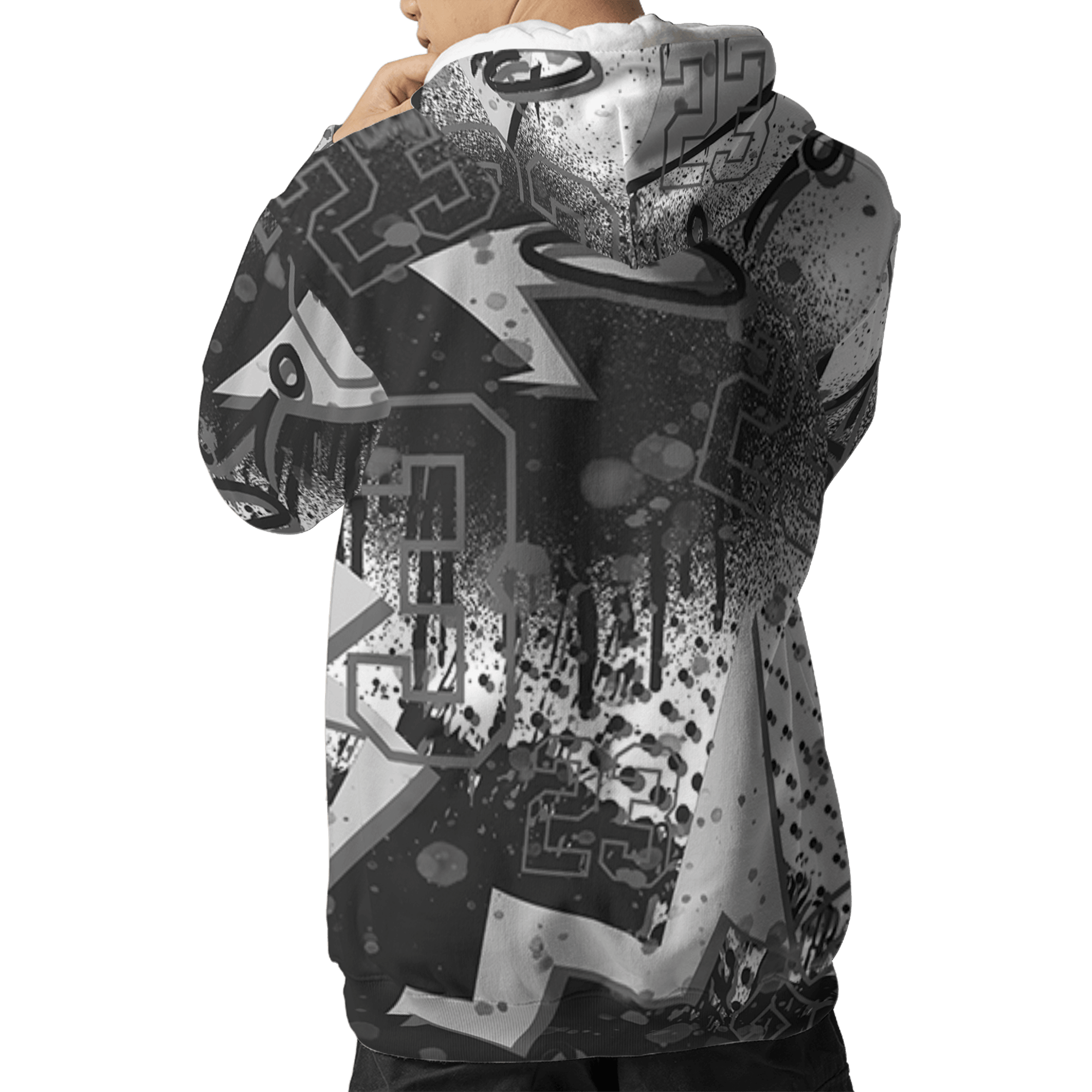 Retro High OG Black White 1s Hoodie Match 23 King 3D All-Over Print Zigzag - NastyJamz