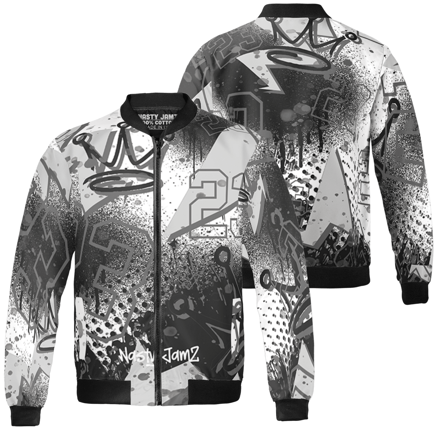Retro High OG Black White 1s Jacket Match 23 King 3D All-Over Print Zigzag - NastyJamz