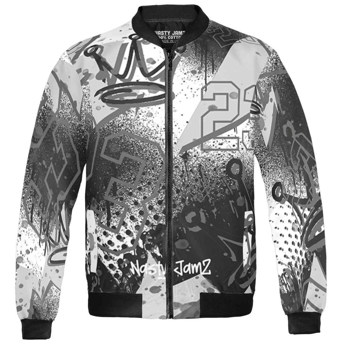 Retro High OG Black White 1s Jacket Match 23 King 3D All-Over Print Zigzag - NastyJamz
