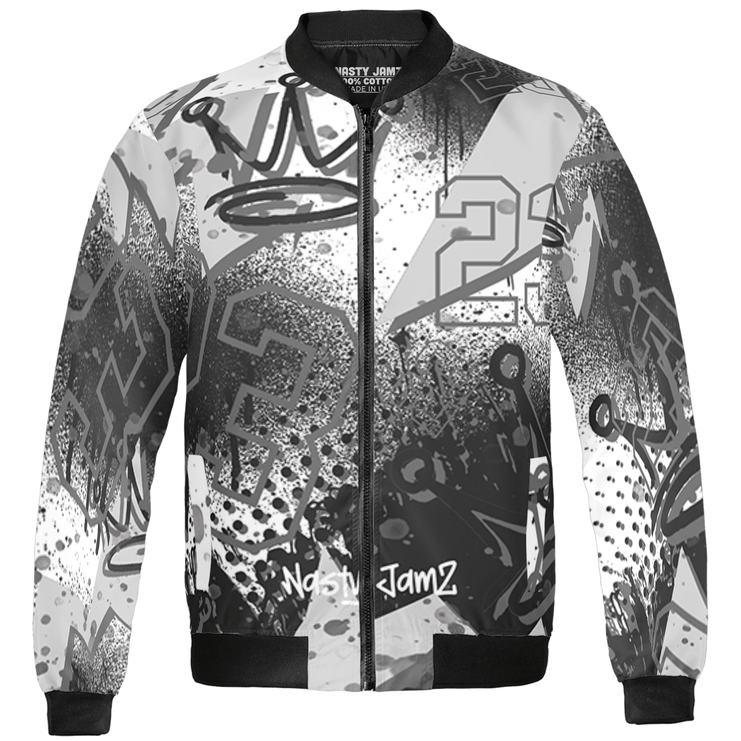 Retro High OG Black White 1s Jacket Match 23 King 3D All-Over Print Zigzag - NastyJamz