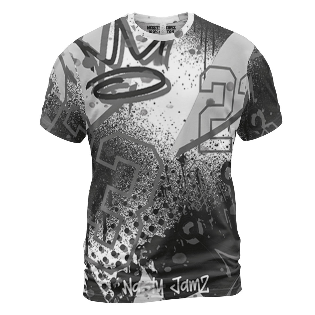 Retro High OG Black White 1s T Shirt Match 23 King 3D All-Over Print Zigzag - NastyJamz