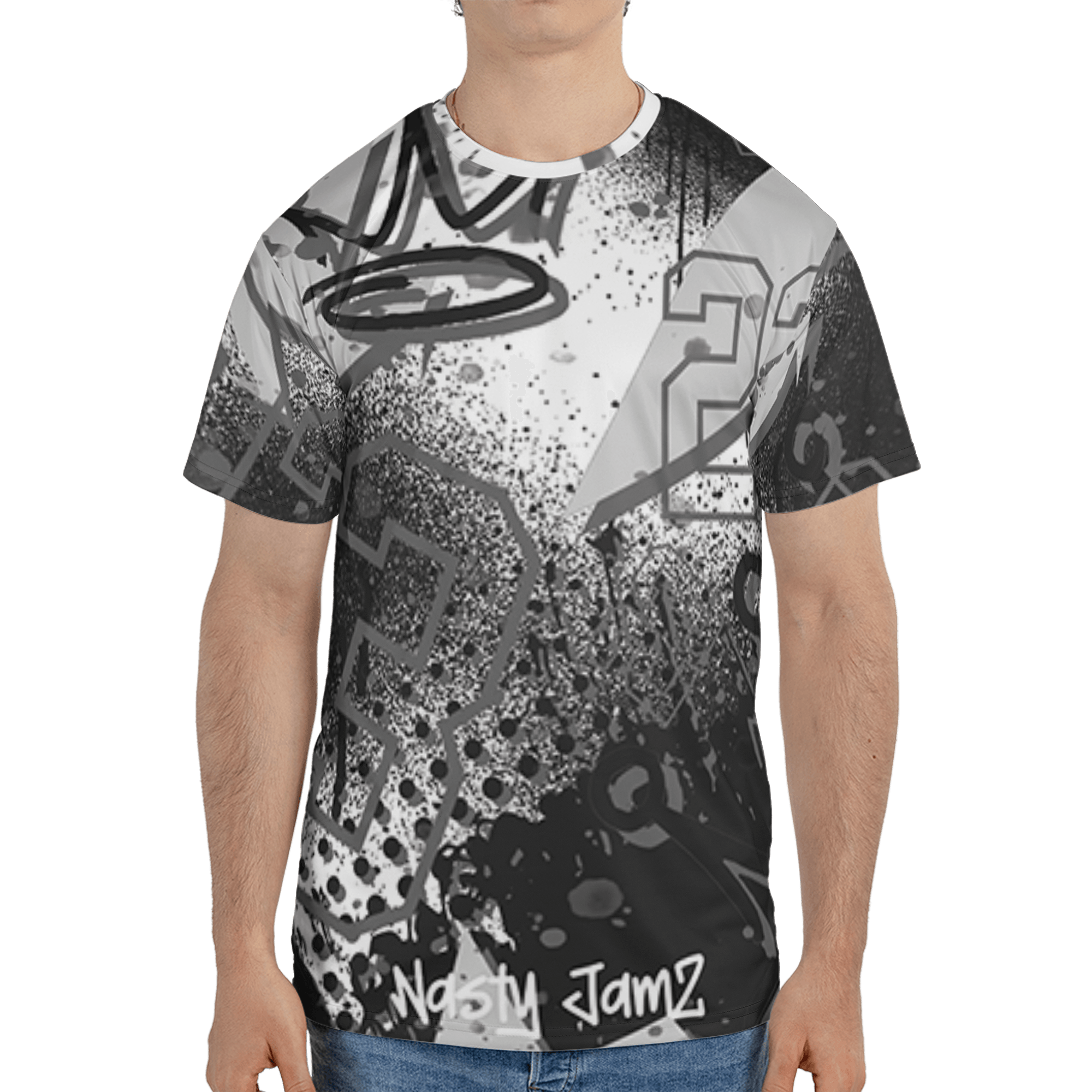 Retro High OG Black White 1s T Shirt Match 23 King 3D All-Over Print Zigzag - NastyJamz