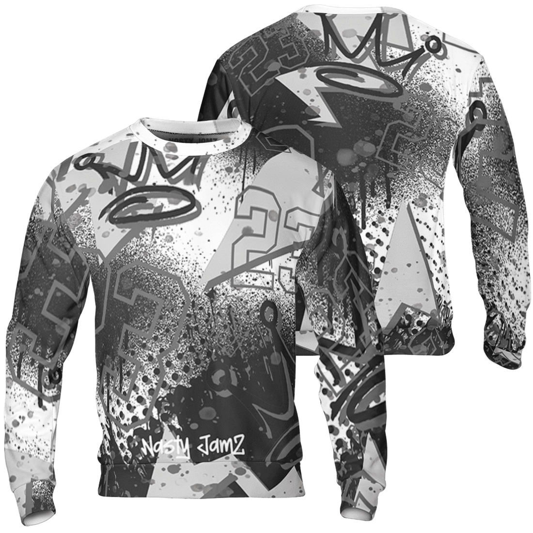 Retro High OG Black White 1s Sweatshirt Match 23 King 3D All-Over Print Zigzag - NastyJamz