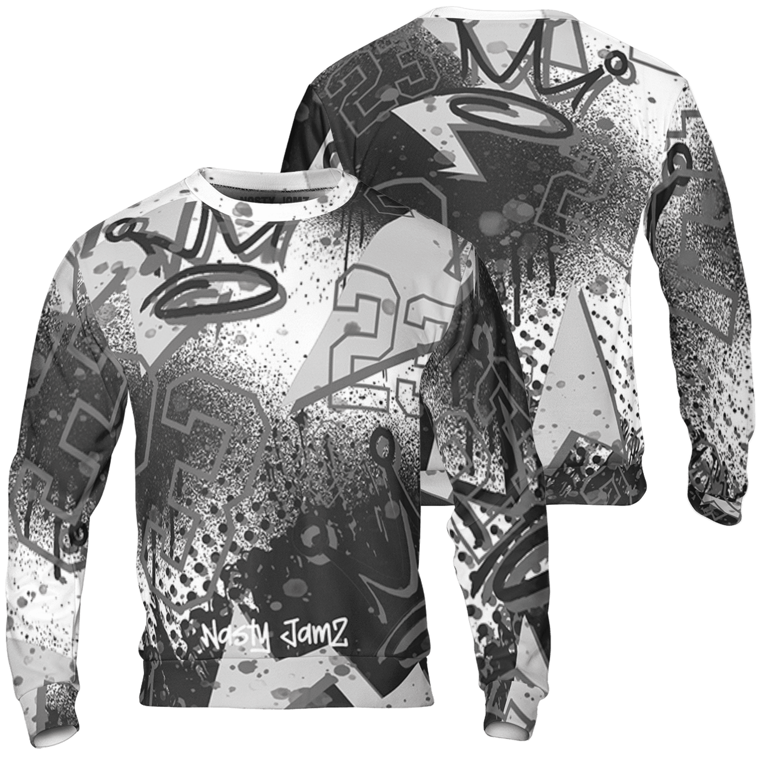 Retro High OG Black White 1s Sweatshirt Match 23 King 3D All-Over Print Zigzag - NastyJamz