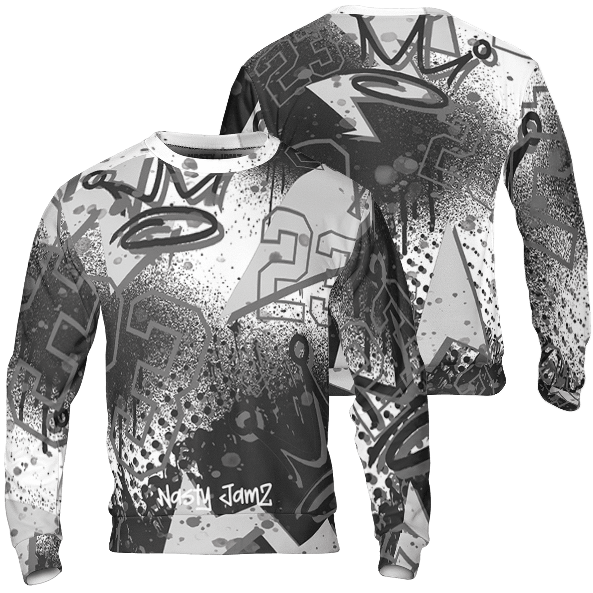Retro High OG Black White 1s Sweatshirt Match 23 King 3D All-Over Print Zigzag - NastyJamz