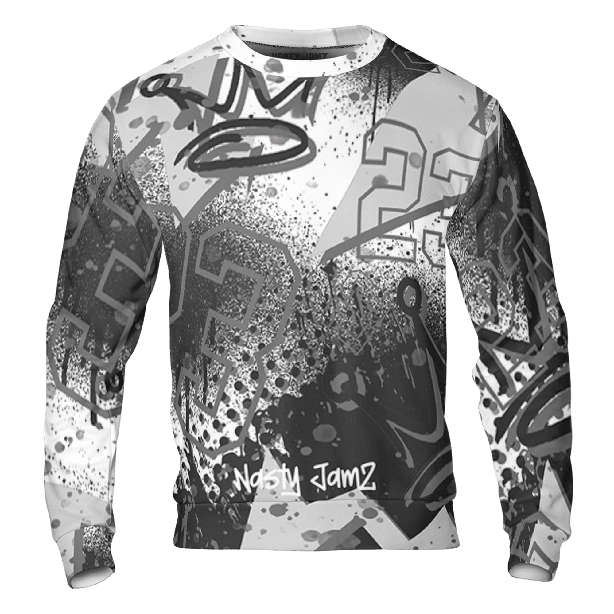 Retro High OG Black White 1s Sweatshirt Match 23 King 3D All-Over Print Zigzag - NastyJamz
