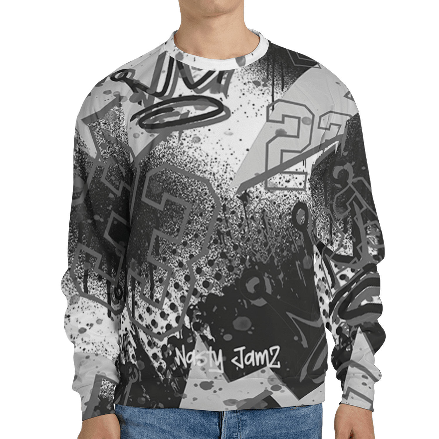 Retro High OG Black White 1s Sweatshirt Match 23 King 3D All-Over Print Zigzag - NastyJamz
