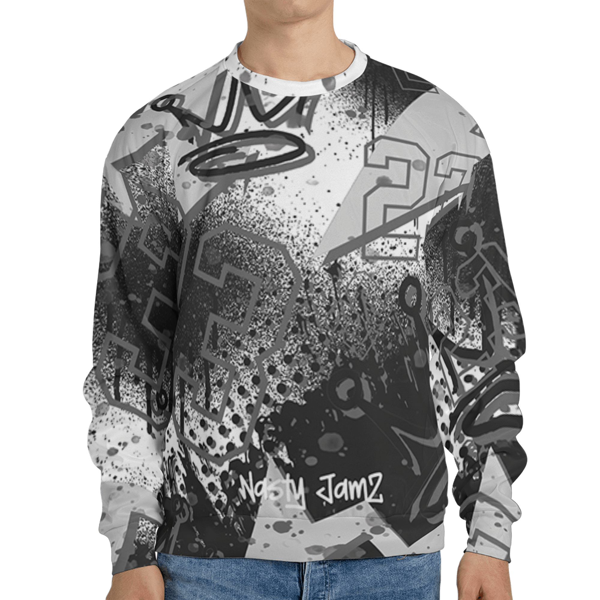 Retro High OG Black White 1s Sweatshirt Match 23 King 3D All-Over Print Zigzag - NastyJamz