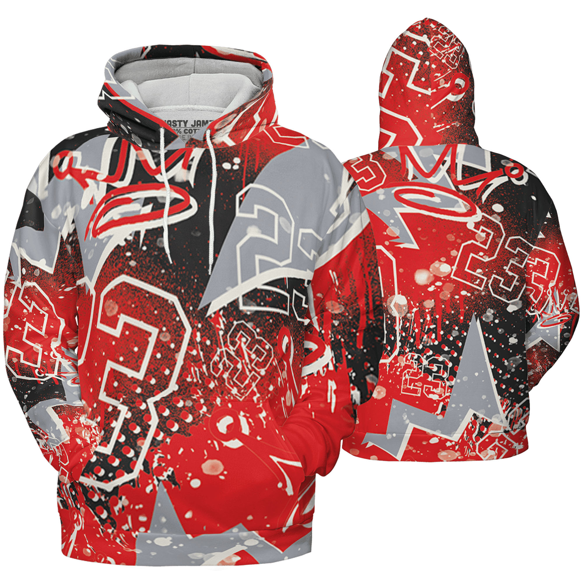 Bred Reimagined 4s Hoodie Match 23 King 3D All-Over Print Zigzag - NastyJamz