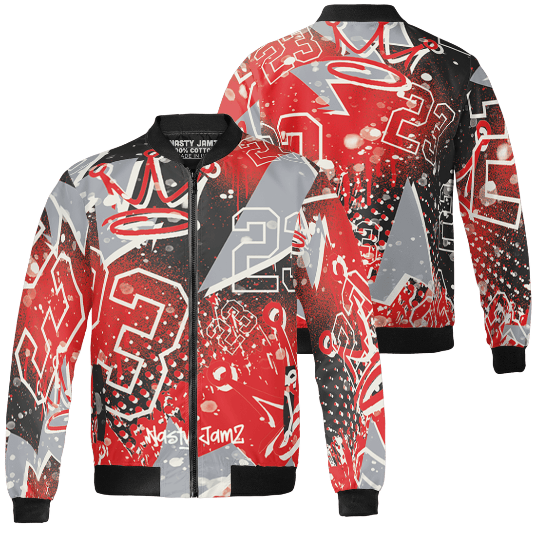 Bred Reimagined 4s Jacket Match 23 King 3D All-Over Print Zigzag - NastyJamz