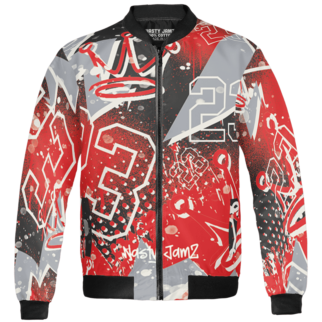 Bred Reimagined 4s Jacket Match 23 King 3D All-Over Print Zigzag - NastyJamz