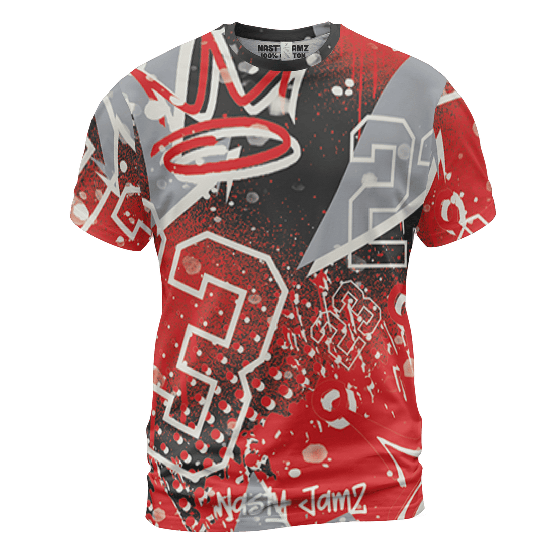 Bred Reimagined 4s T Shirt Match 23 King 3D All-Over Print Zigzag - NastyJamz