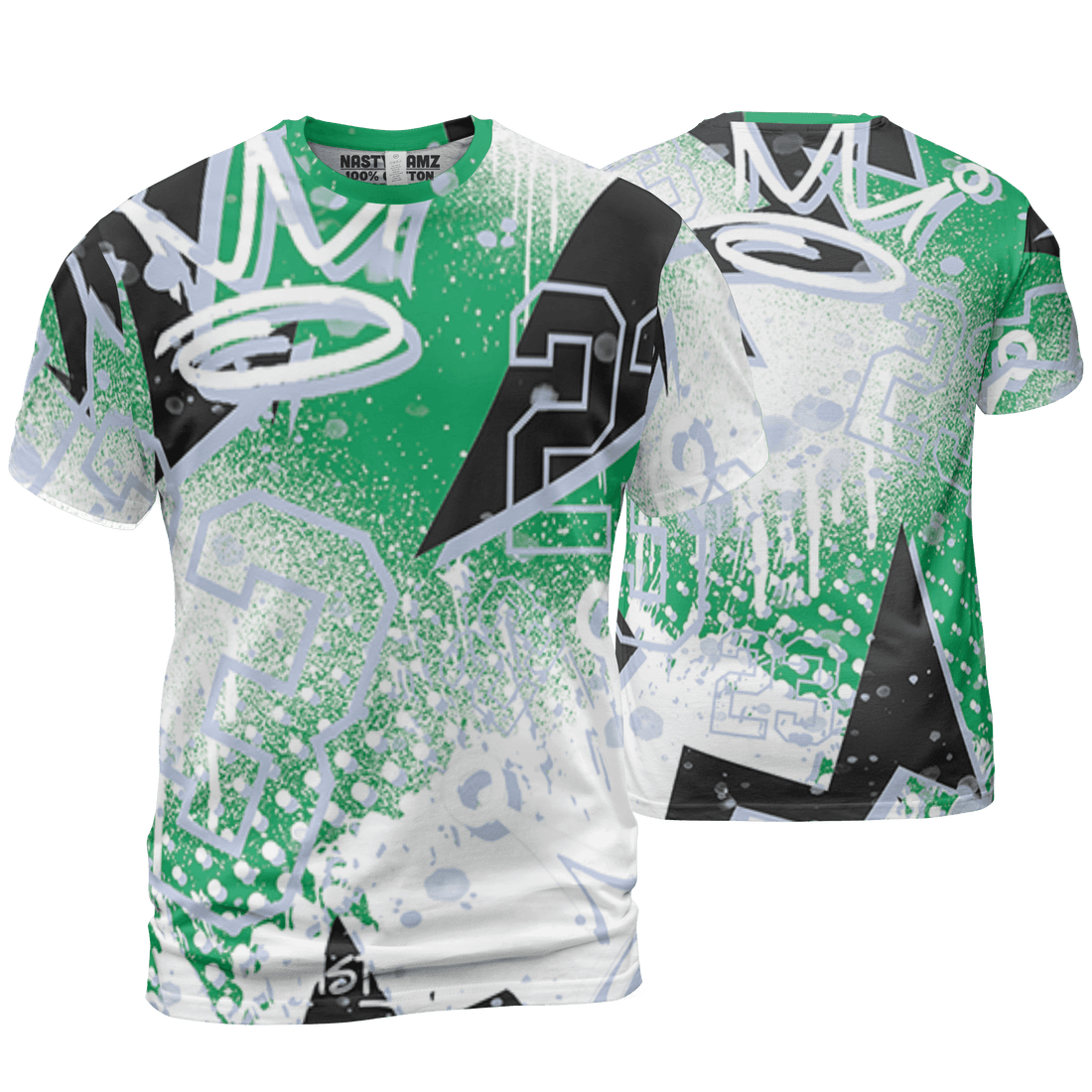Lucky Green 5s T Shirt Match 23 King 3D All-Over Print Zigzag - NastyJamz