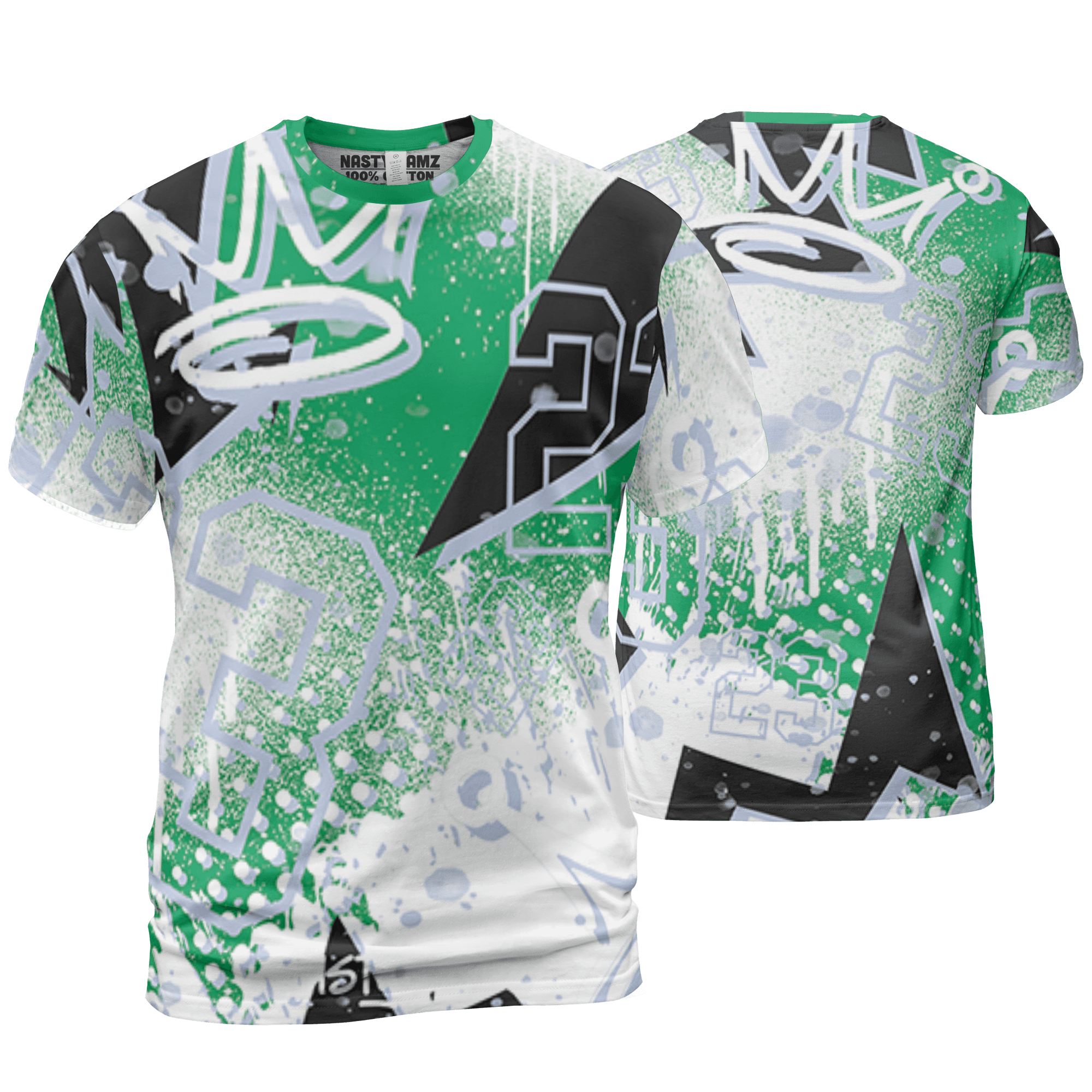 Lucky Green 5s T Shirt Match 23 King 3D All-Over Print Zigzag - NastyJamz