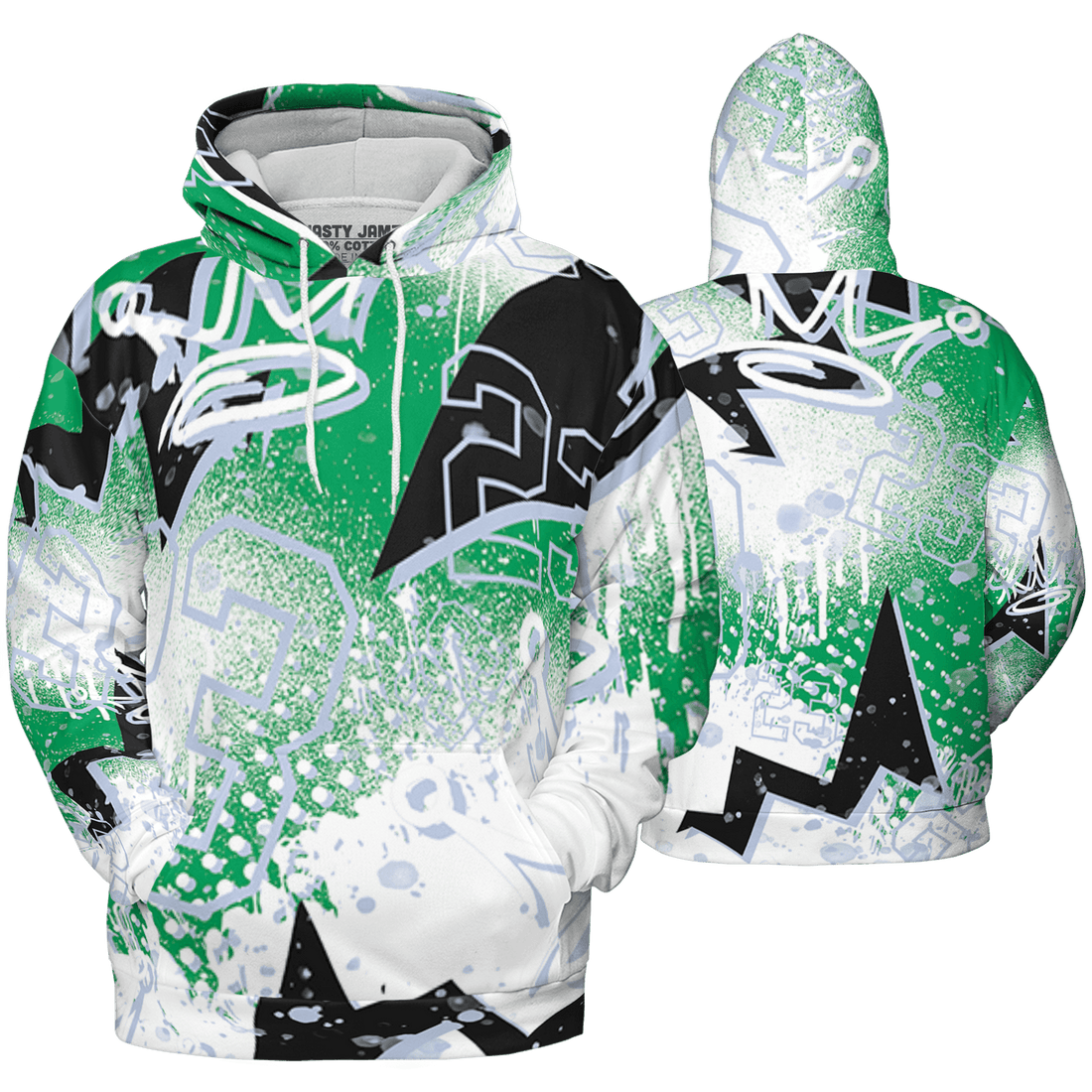 Lucky Green 5s Hoodie Match 23 King 3D All-Over Print Zigzag - NastyJamz