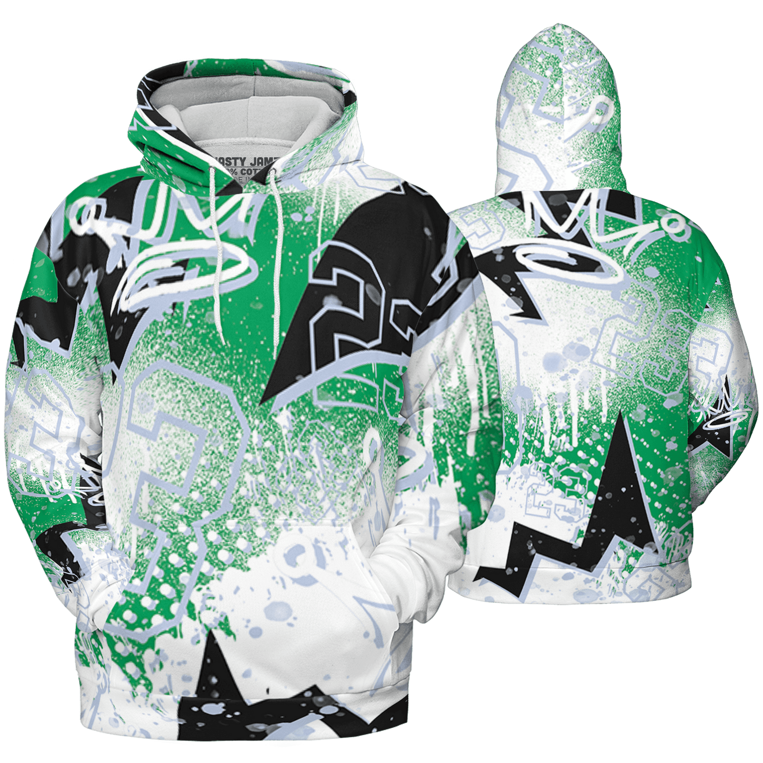 Lucky Green 5s Hoodie Match 23 King 3D All-Over Print Zigzag - NastyJamz