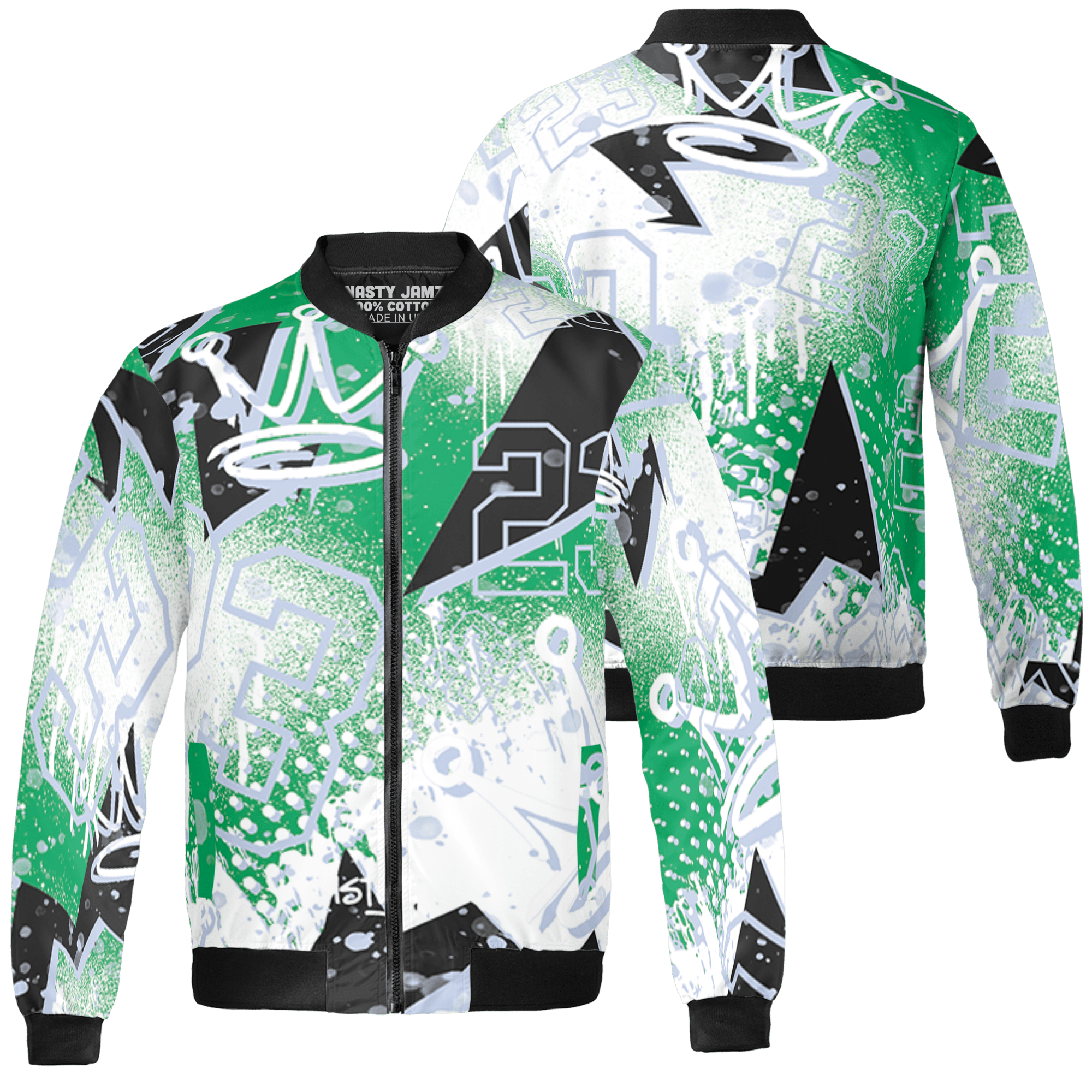 Lucky Green 5s Jacket Match 23 King 3D All-Over Print Zigzag - NastyJamz