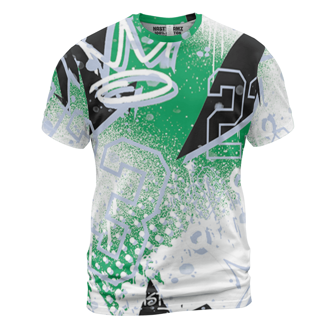Lucky Green 5s T Shirt Match 23 King 3D All-Over Print Zigzag - NastyJamz