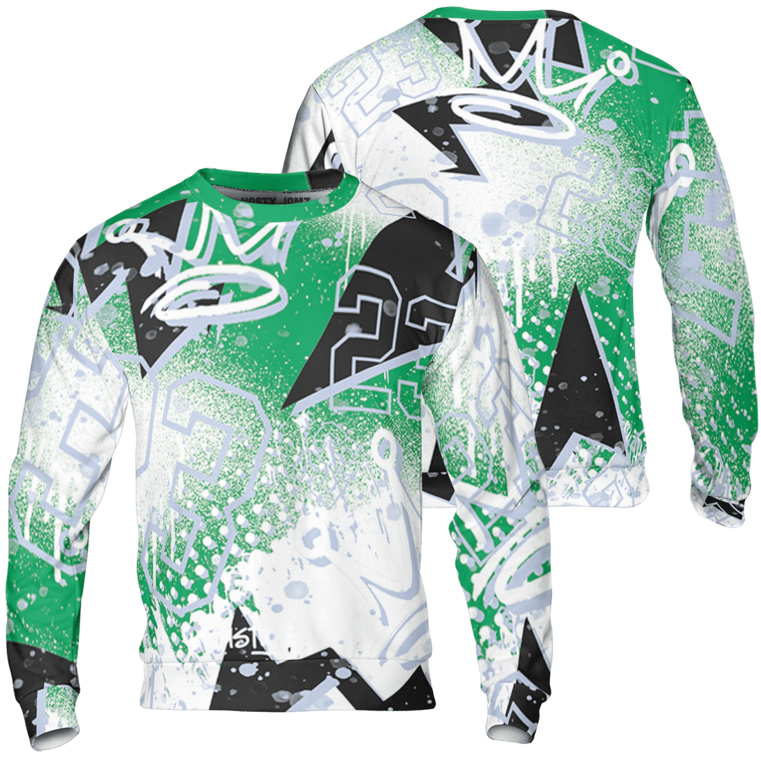 Lucky Green 5s Sweatshirt Match 23 King 3D All-Over Print Zigzag - NastyJamz