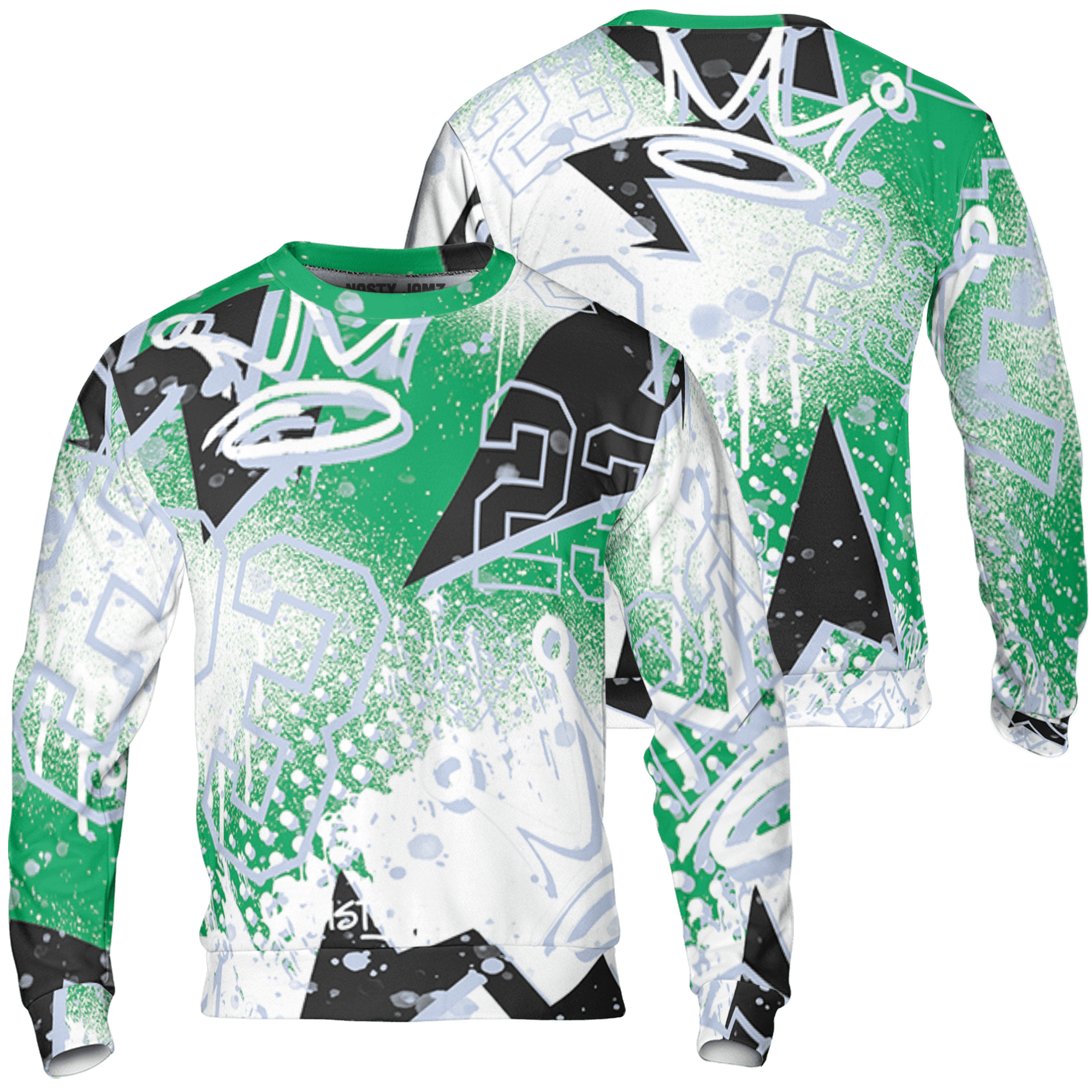 Lucky Green 5s Sweatshirt Match 23 King 3D All-Over Print Zigzag - NastyJamz