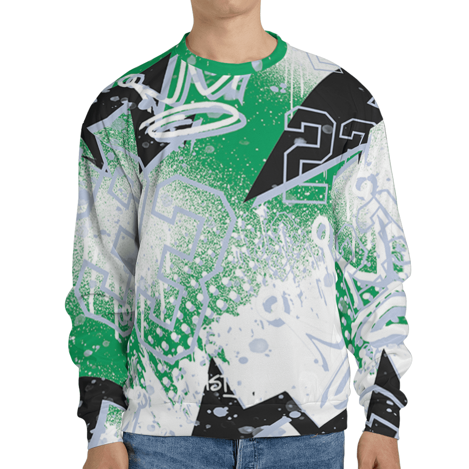 Lucky Green 5s Sweatshirt Match 23 King 3D All-Over Print Zigzag - NastyJamz