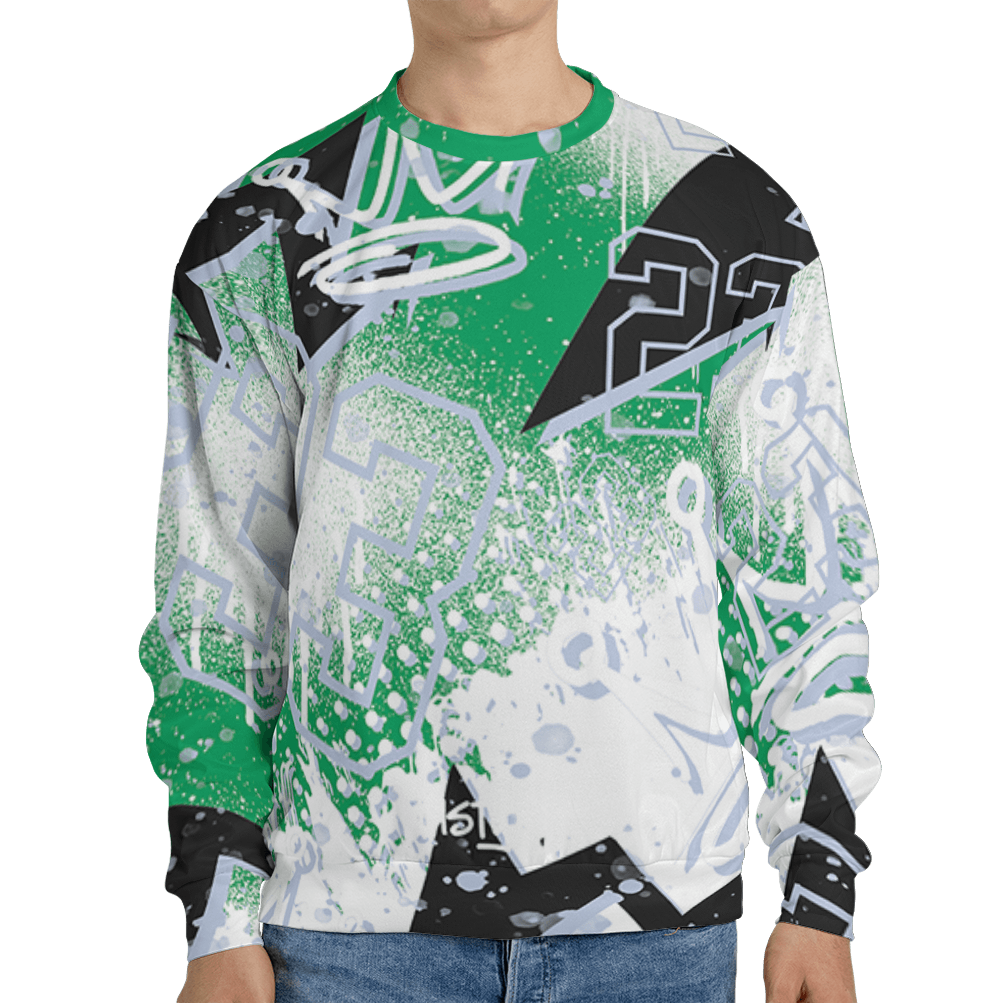 Lucky Green 5s Sweatshirt Match 23 King 3D All-Over Print Zigzag - NastyJamz