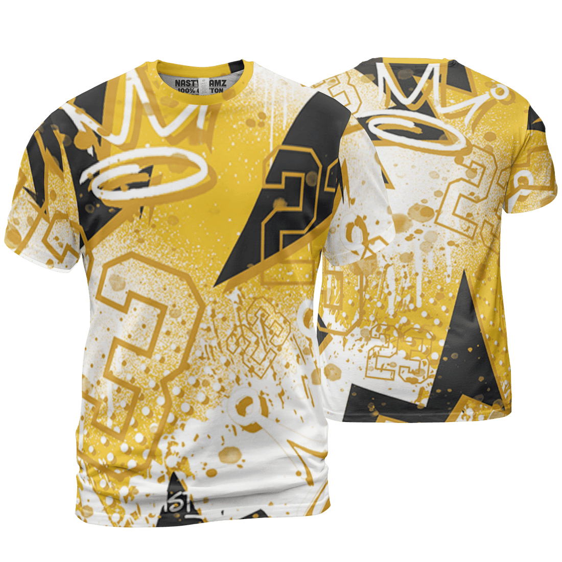 Yellow Ochre 6s T Shirt Match 23 King 3D All-Over Print Zigzag - NastyJamz