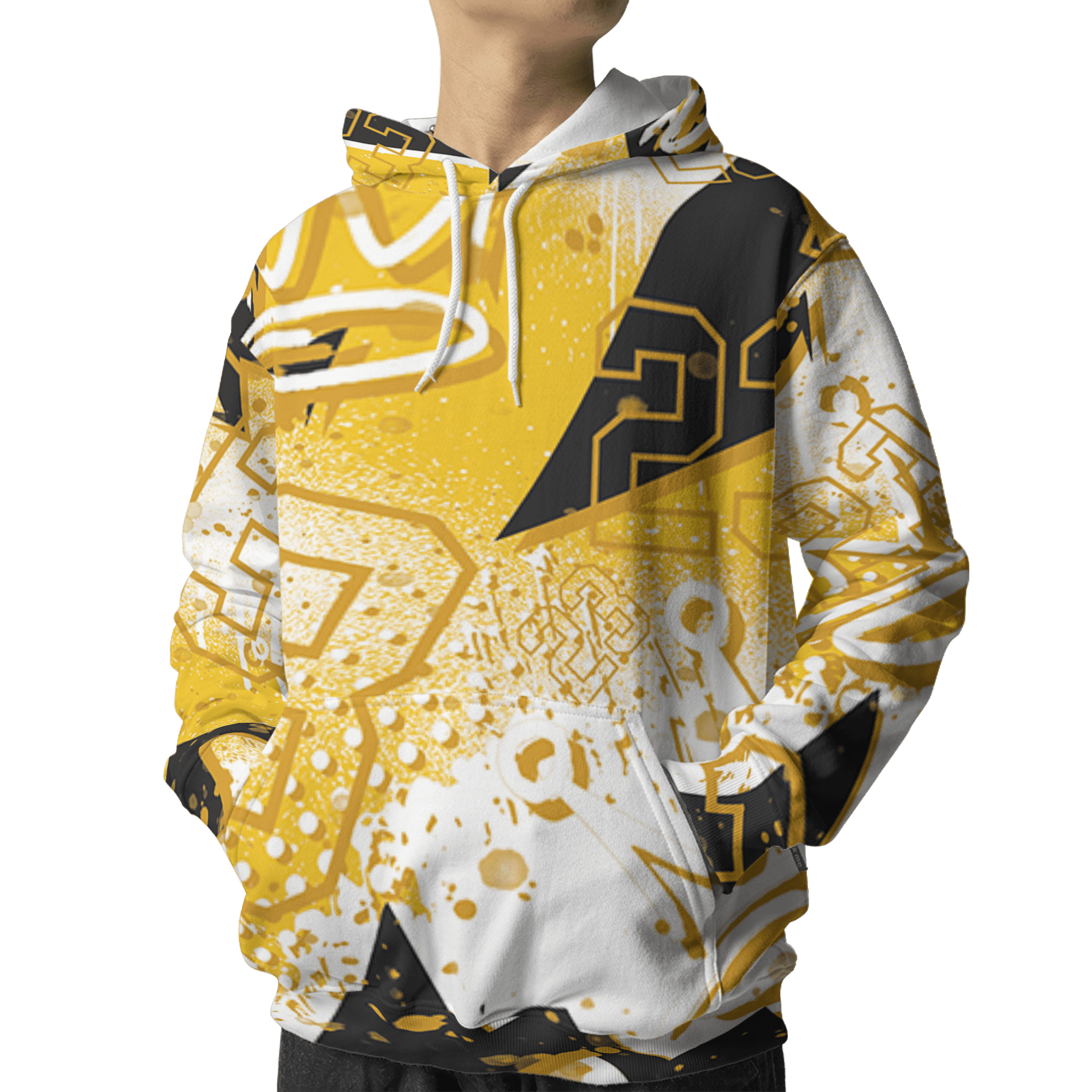Yellow Ochre 6s Hoodie Match 23 King 3D All-Over Print Zigzag - NastyJamz
