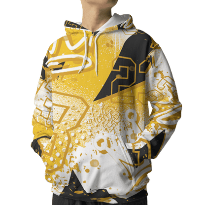 Yellow Ochre 6s Hoodie Match 23 King 3D All-Over Print Zigzag - NastyJamz