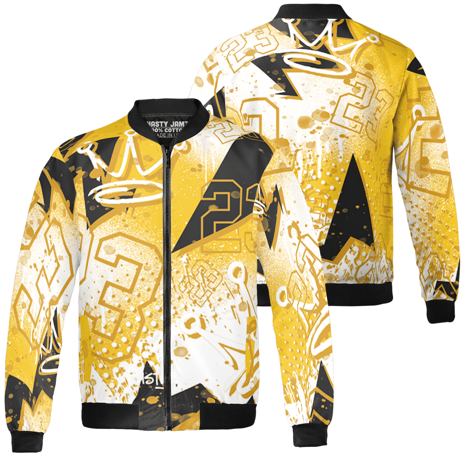 Yellow Ochre 6s Jacket Match 23 King 3D All-Over Print Zigzag - NastyJamz