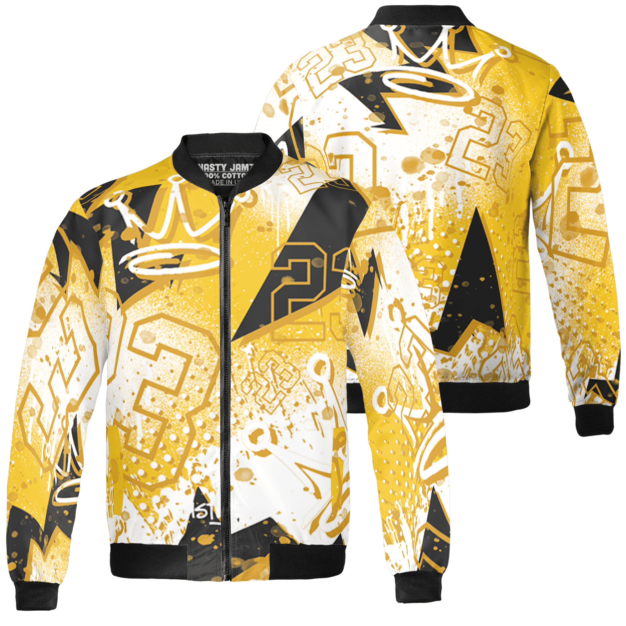 Yellow Ochre 6s Jacket Match 23 King 3D All-Over Print Zigzag - NastyJamz