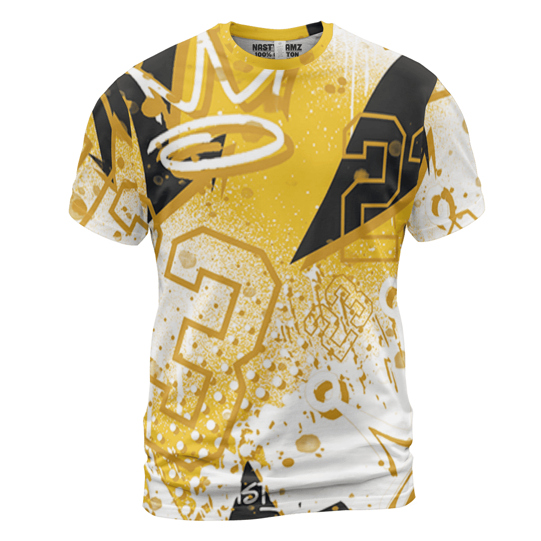 Yellow Ochre 6s T Shirt Match 23 King 3D All-Over Print Zigzag - NastyJamz