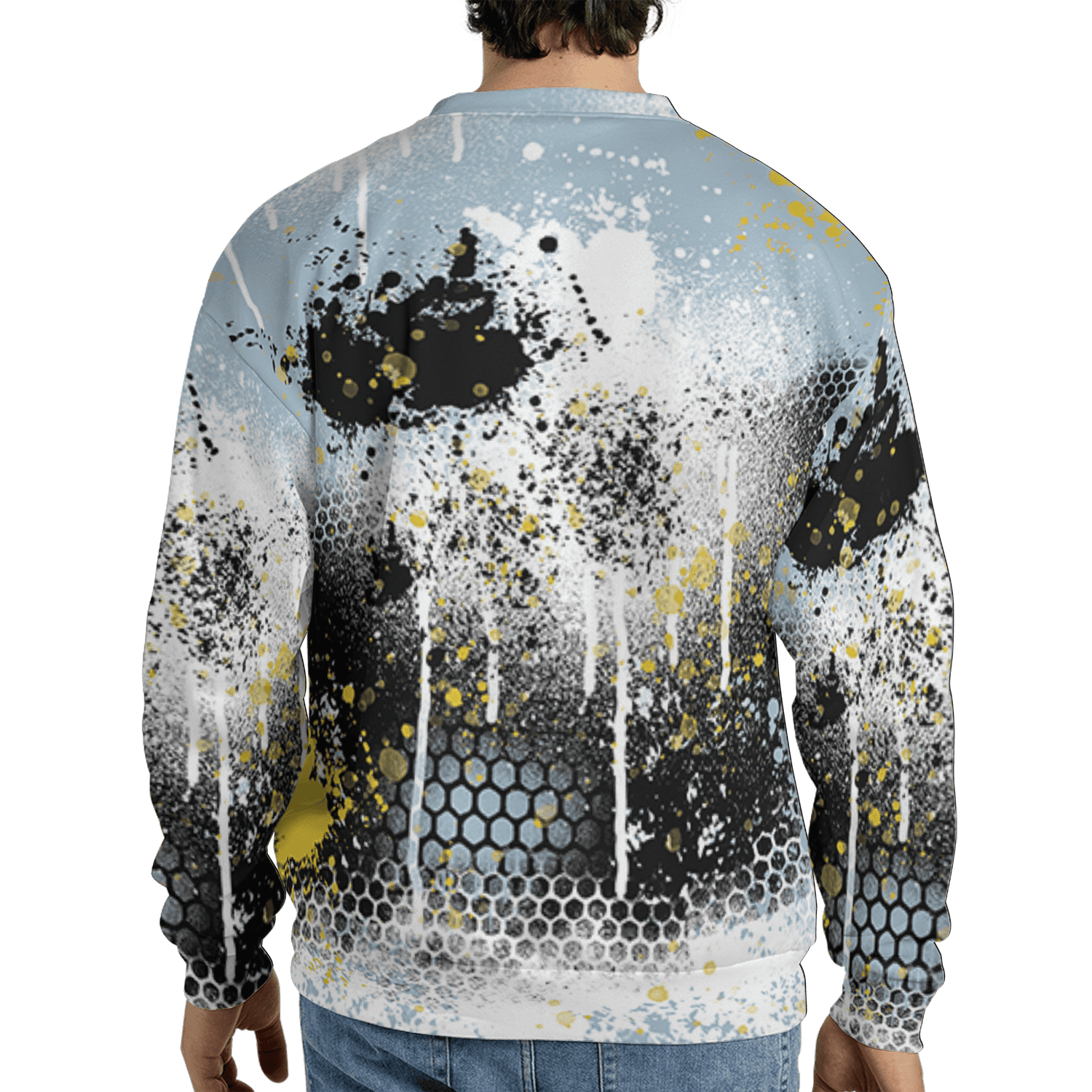 Blue Grey 13s Sweatshirt Match 23 Painted Graffiti 3D All-Over Print - NastyJamz