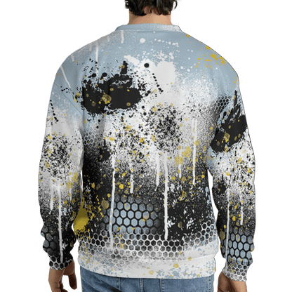 Blue Grey 13s Sweatshirt Match 23 Painted Graffiti 3D All-Over Print - NastyJamz