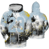 Blue Grey 13s Hoodie Match 23 Painted Graffiti 3D All-Over Print - NastyJamz