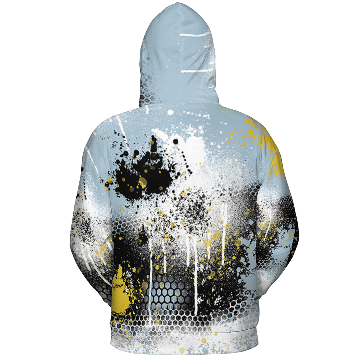 Blue Grey 13s Hoodie Match 23 Painted Graffiti 3D All-Over Print - NastyJamz
