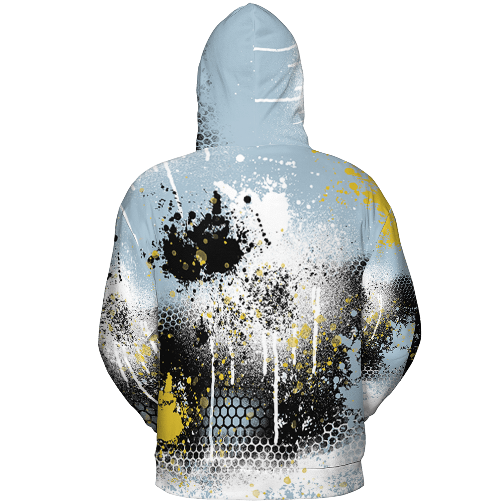 Blue Grey 13s Hoodie Match 23 Painted Graffiti 3D All-Over Print - NastyJamz