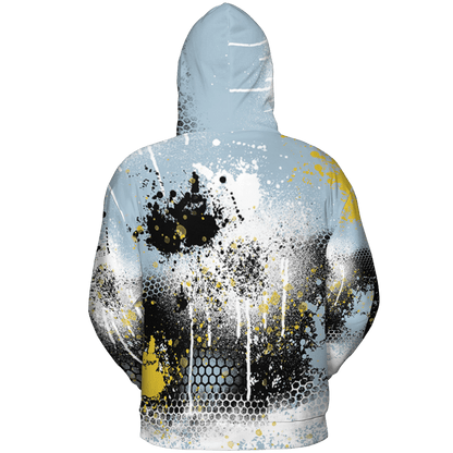Blue Grey 13s Hoodie Match 23 Painted Graffiti 3D All-Over Print - NastyJamz