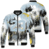 Blue Grey 13s Jacket Match 23 Painted Graffiti 3D All-Over Print - NastyJamz