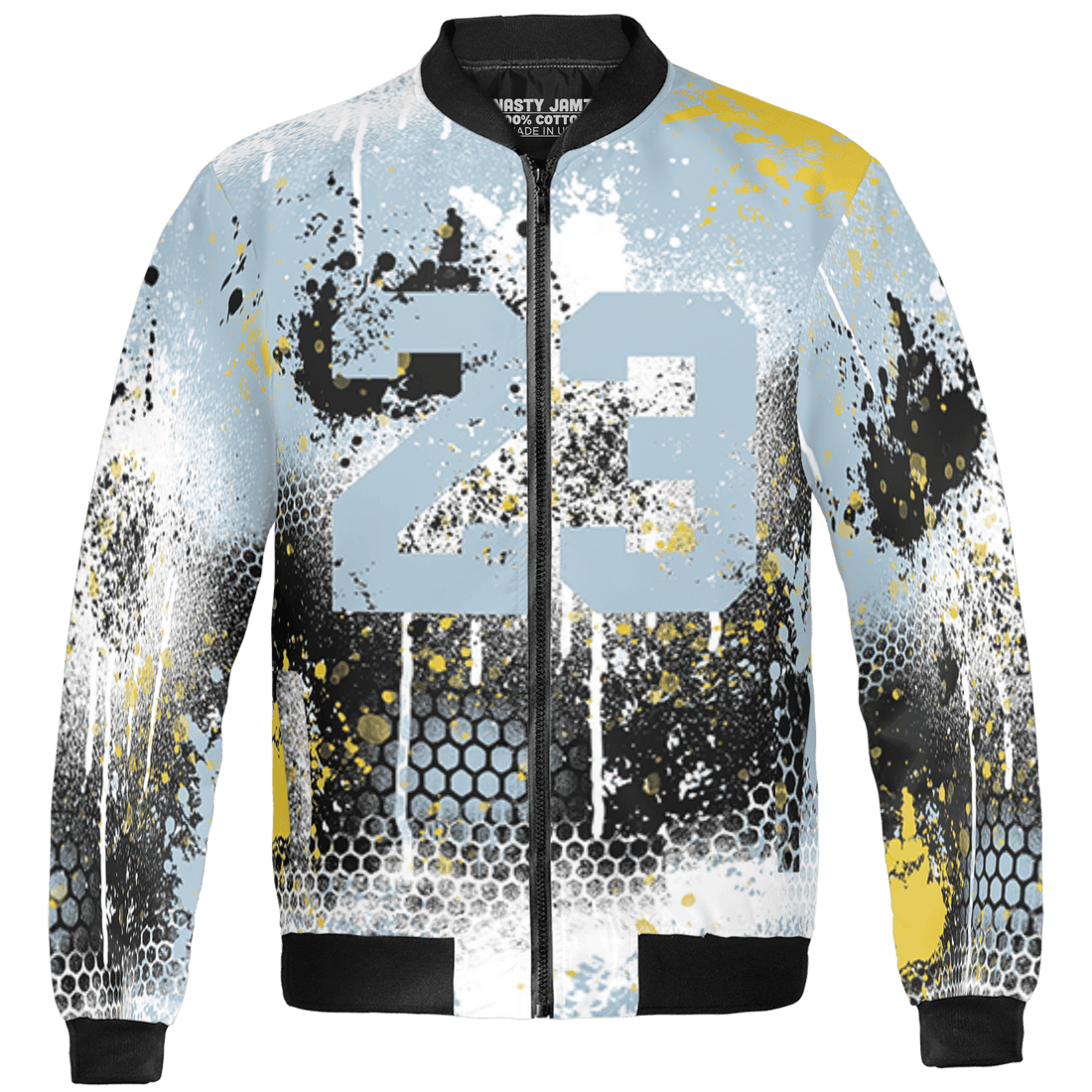 Blue Grey 13s Jacket Match 23 Painted Graffiti 3D All-Over Print - NastyJamz