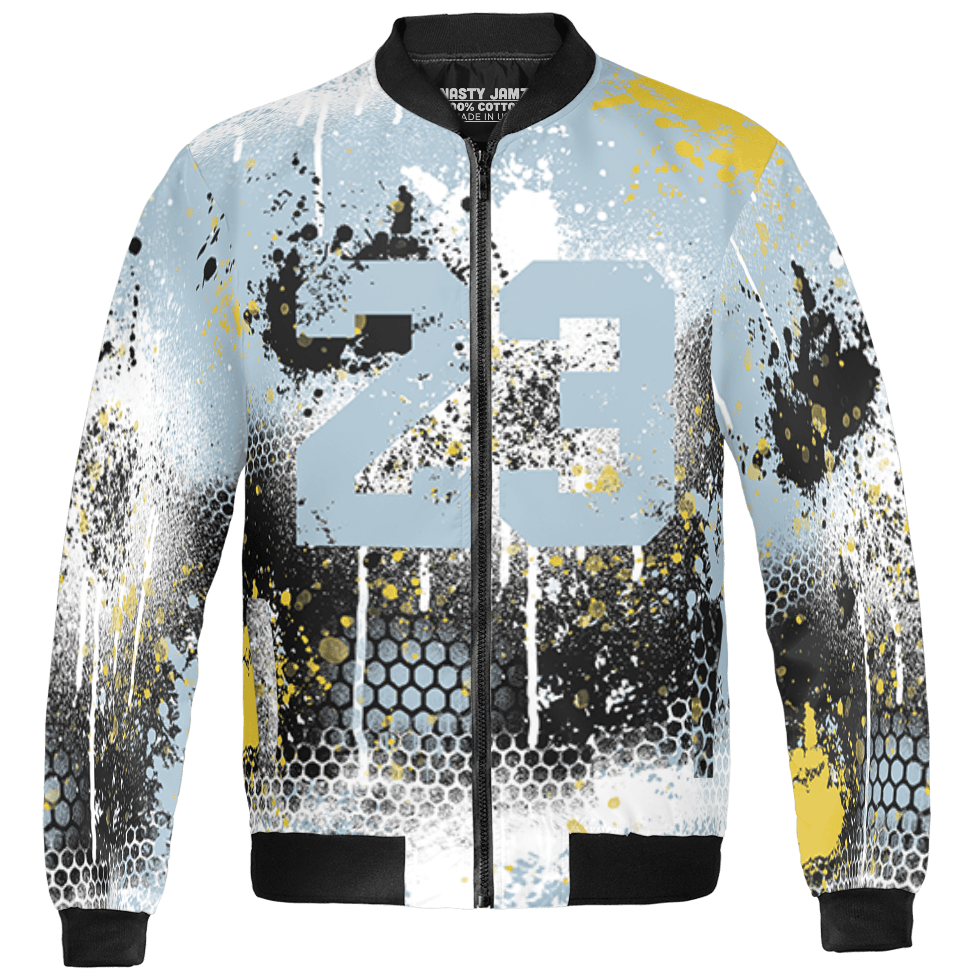 Blue Grey 13s Jacket Match 23 Painted Graffiti 3D All-Over Print - NastyJamz