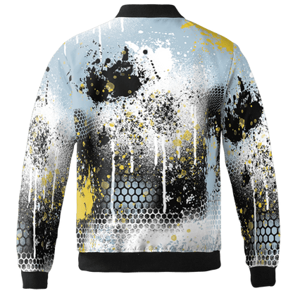 Blue Grey 13s Jacket Match 23 Painted Graffiti 3D All-Over Print - NastyJamz