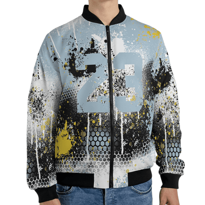 Blue Grey 13s Jacket Match 23 Painted Graffiti 3D All-Over Print - NastyJamz