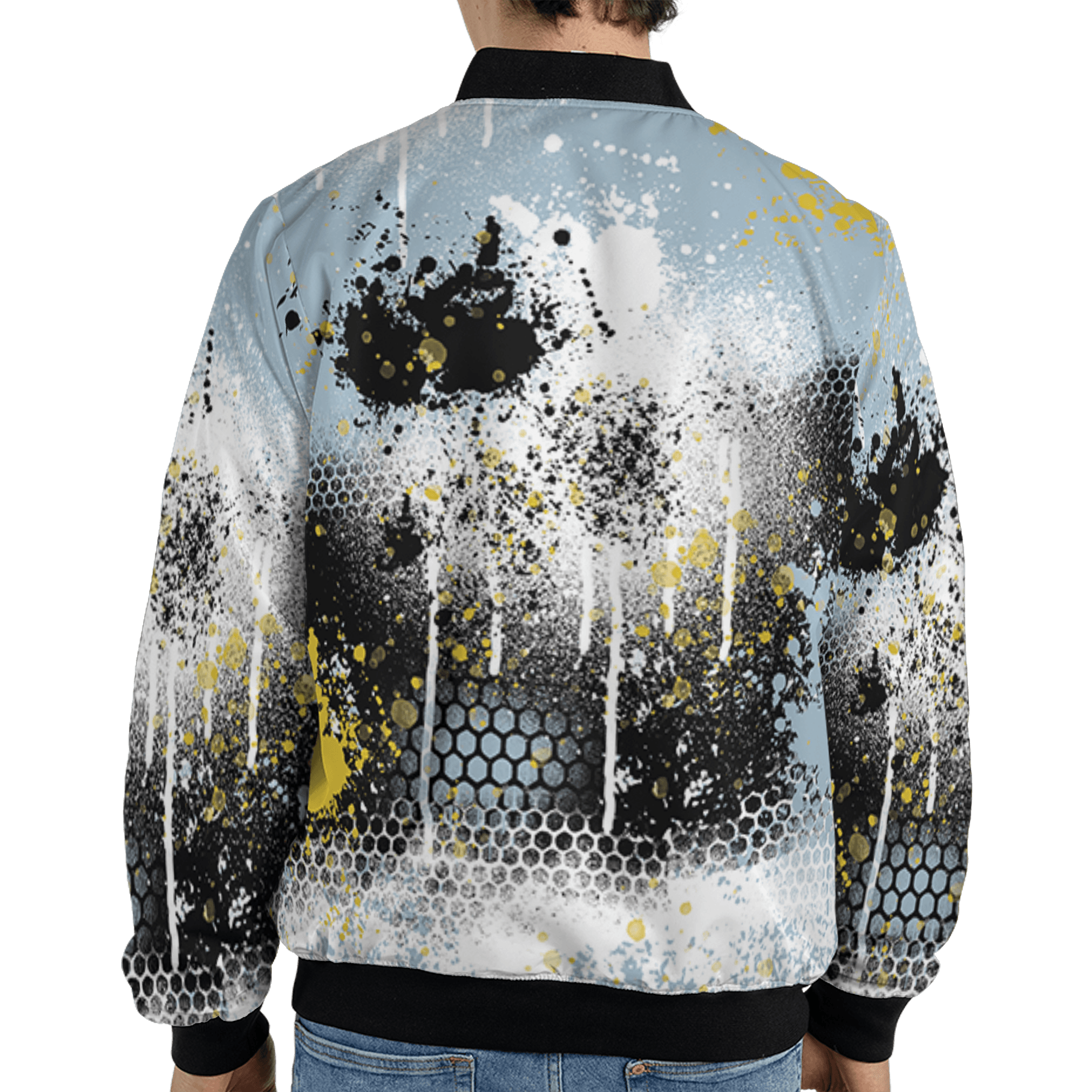 Blue Grey 13s Jacket Match 23 Painted Graffiti 3D All-Over Print - NastyJamz