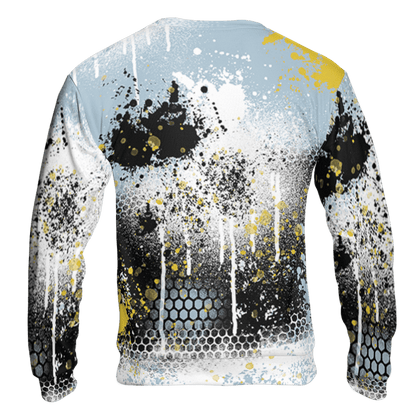 Blue Grey 13s Sweatshirt Match 23 Painted Graffiti 3D All-Over Print - NastyJamz
