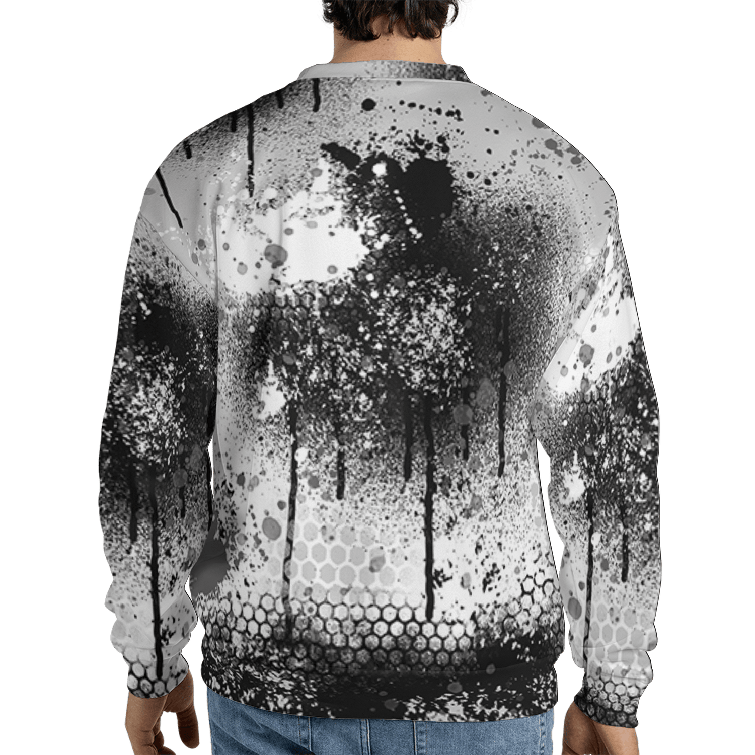 Retro High OG Black White 1s Sweatshirt Match 23 Painted Graffiti 3D All-Over Print - NastyJamz