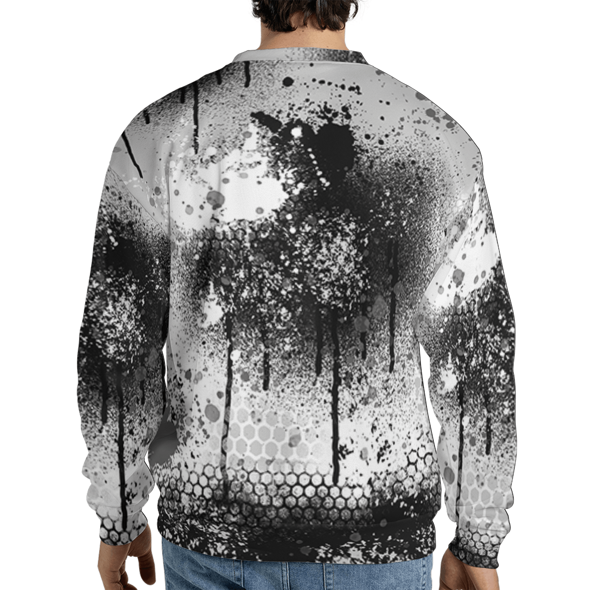 Retro High OG Black White 1s Sweatshirt Match 23 Painted Graffiti 3D All-Over Print - NastyJamz