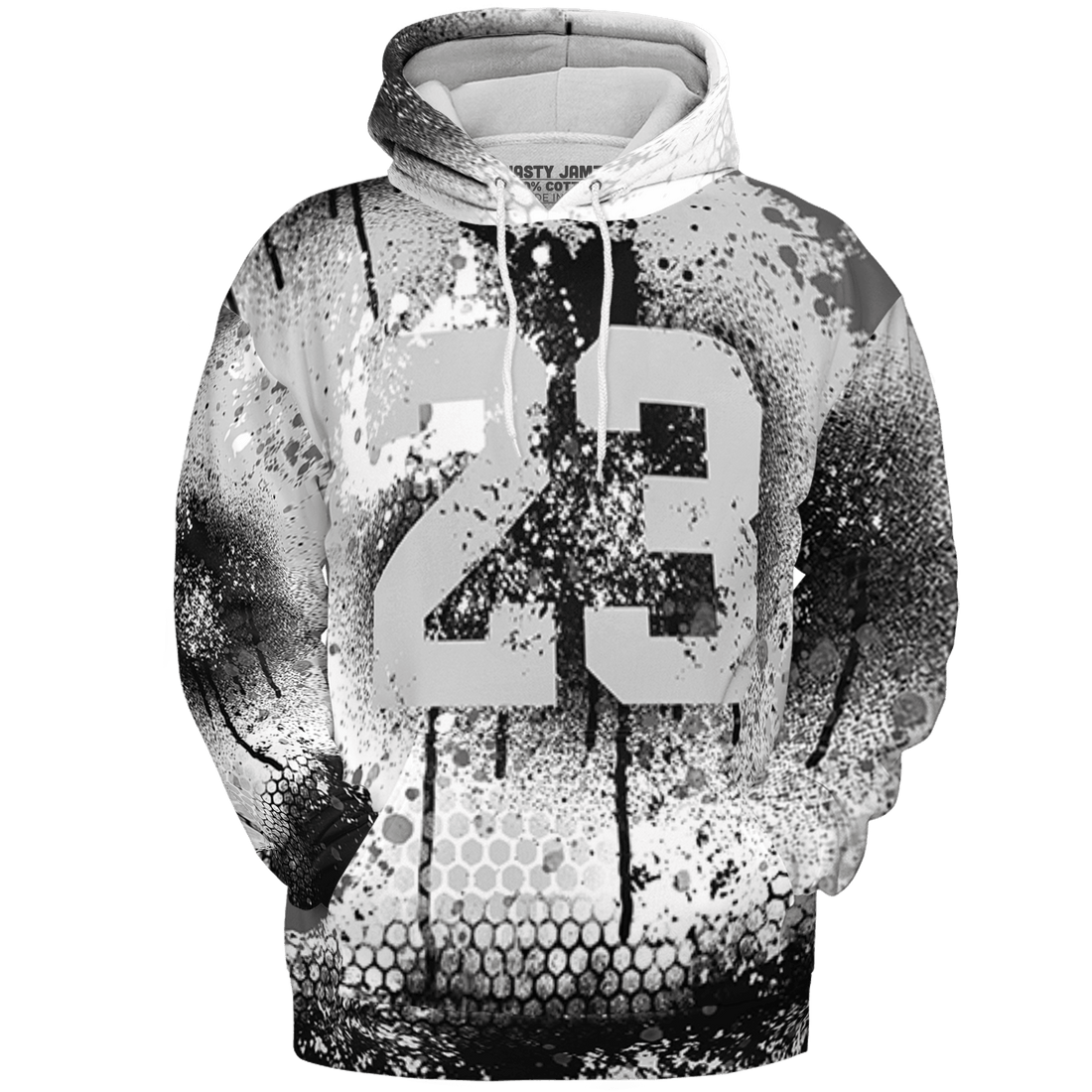 Retro High OG Black White 1s Hoodie Match 23 Painted Graffiti 3D All-Over Print - NastyJamz