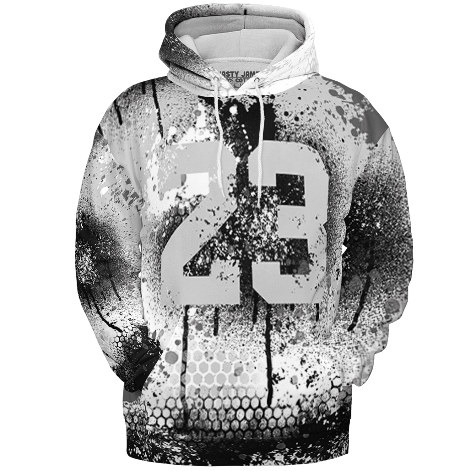 Retro High OG Black White 1s Hoodie Match 23 Painted Graffiti 3D All-Over Print - NastyJamz
